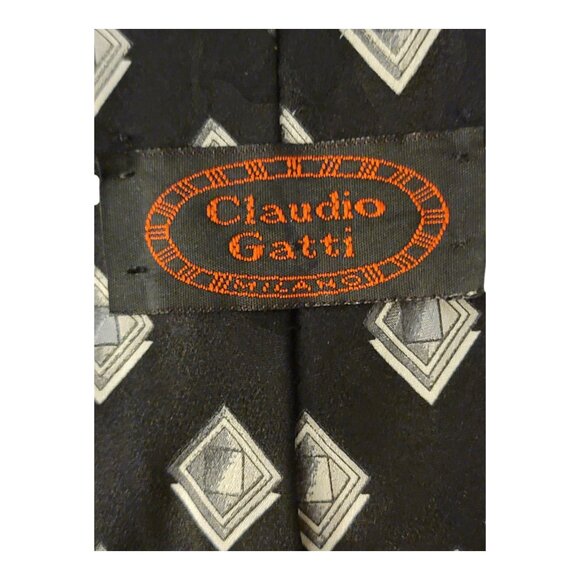 Claudio Gatti Abstract Multicolor Handmade Silk Tie, Designed In Milan,‎ Italy - Picture 4 of 4